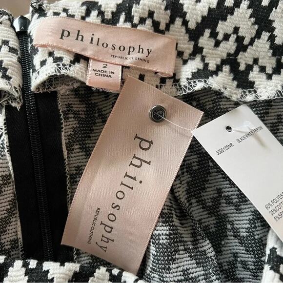 Philosophy NWT Elasticized Waist Back Slit Textured Ponte Pencil Skirt Sz 2 - Picture 5 of 5